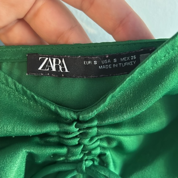 Zara Green Satin Dress - Picture 3 of 4